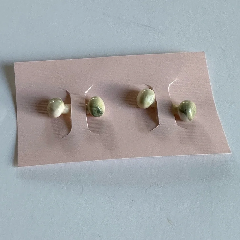 Vintage Selected Pearl bone shape cuff links 1in